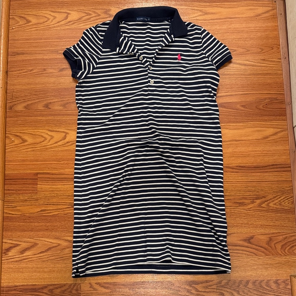 Ralph Lauren Navy and White Striped Polo Dress